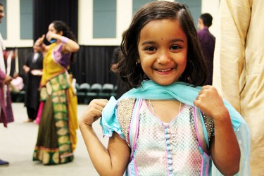 Mannat Mittal, 5, poses for a picture at Garba on Friday night. Michelle Brener // Contributing Photographer