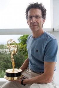 Jeffery Stern poses for a portrait with his Emmy in the School of Communication on Thursday. Stern won an Emmy for his sound editing work on Boardwalk Empire. Monica Herndon // Photo Editor