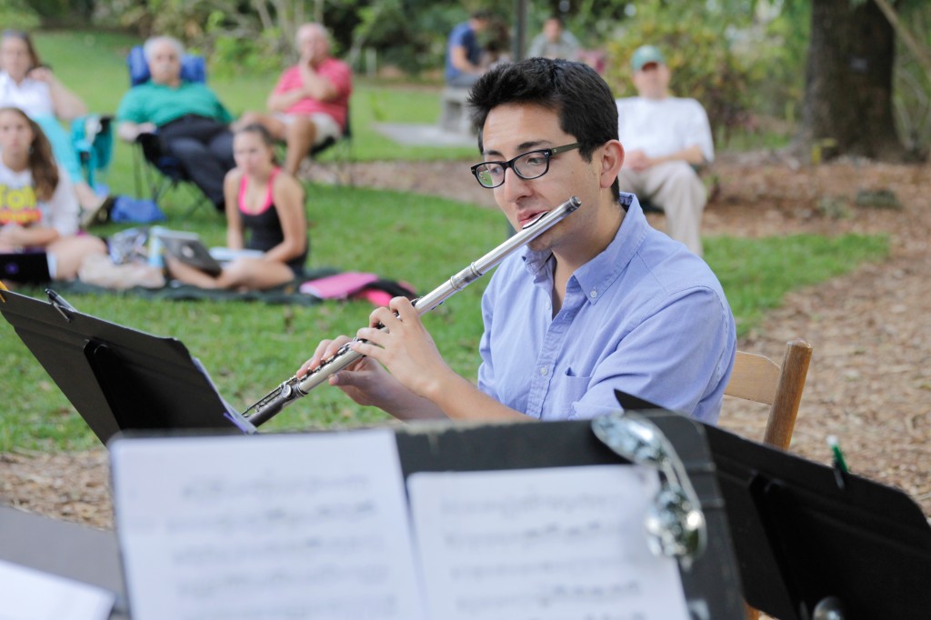 Doctoral student Daniel Velasco performed with other Frost School of Music students in the Arboretum on Wednesday evening. Yinghui Sun // Staff Photographer