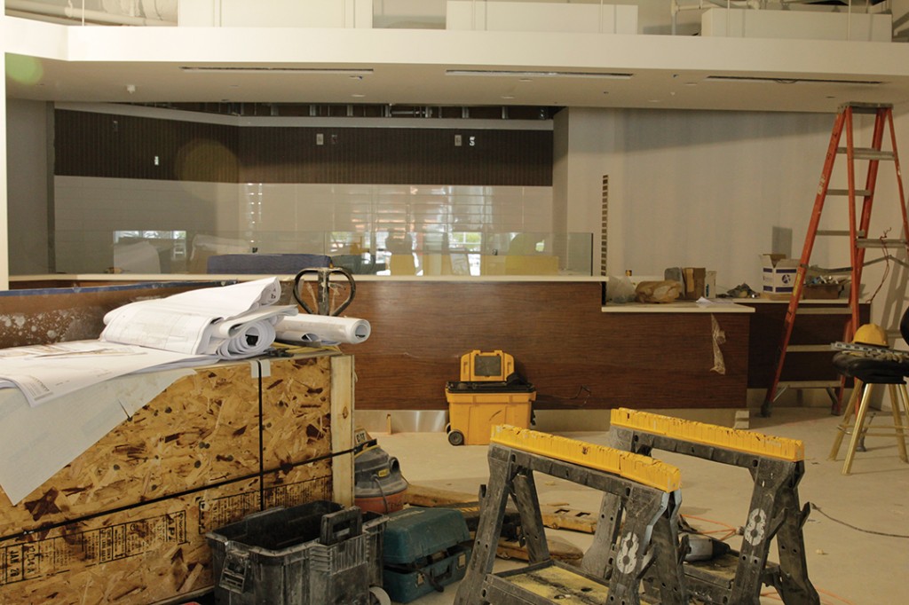 Construction continues in the food court on Friday afternoon. Yinghui Sun // Staff Photographer