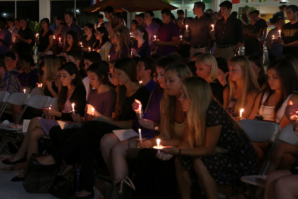 University of Miami students gathered to celebrate the life of Melissa Ribeiro, freshman and sister of Delta Phi Epsilon, who passed away Wednesday night after a sudden illness. Torie O'Neil // Contributing Photographer 