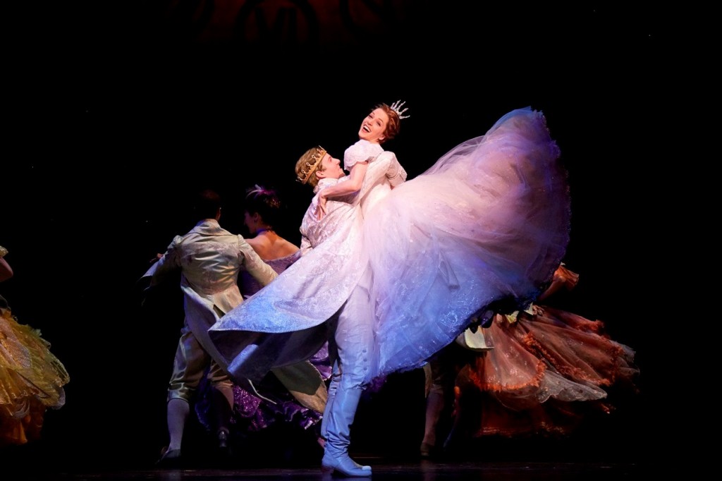 Paige Faure, Andy Jones and the Cinderella Broadway company perform the number "Ten Minutes Ago." Photo by Carol Rosegg