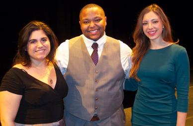 ​2015 Encouragement Award winners, left to right, soprano Ana Collado, baritone Richard Coleman, and soprano Allison Lonstein Photo Courtesy metauditionsopera.org