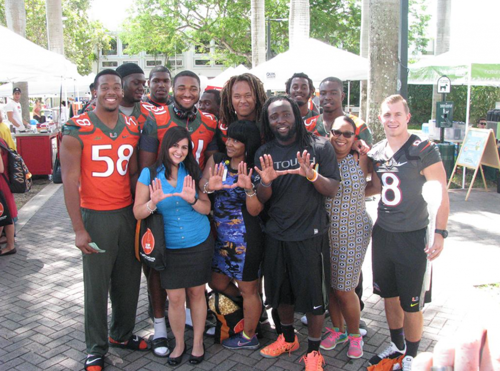 Miami football players partnered with Be the Match in their annual bone marrow drive // Courtesy Miami Football