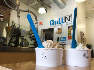 ChillN Nitorgen is the go-to ice cream spot for students, offering unique flavors such as Nutella and Biscotti and add-ins like Krispy Kreme, brownies and pop tarts. Evelyn Choi // Contributing Photographer