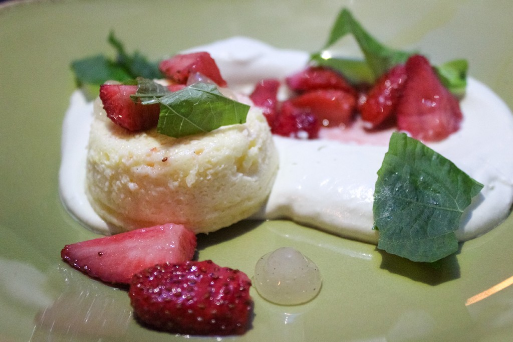 To feature Miami's locally-grown strawberries, Sushi Maki restaurants will serve a dessert of japanese steamed cake, shiso, green tea, and strawberries beginning January 2016. Hallee Meltzer // Photo Editor