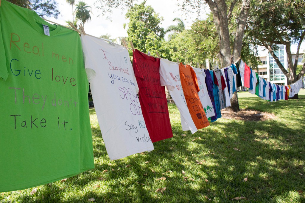 The Clothesline Project raises awareness for issues of domestic violence. Serving as an act of healing, each shirt is made to represent the experience of a domestic violence victim. Shreya Chidarala // Assistant Photo Editor