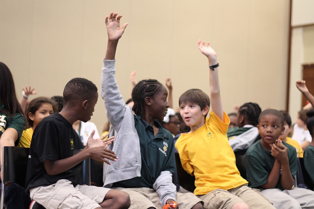 Fifth graders from Broward County participate in a field trip to UM to learn about robotics and engineering Thursday. Kawan Amelung // Staff Photographer