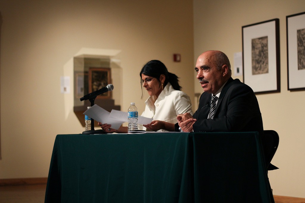 2015 Nobel Peace Prize winner Abdessattar Ben Moussa presents at the Lowe Art Museum on how the Tunisian National Dialogue Quartet sought out democracy during Tunisia’s Jasmine revolution. Kawan Amelung // Staff Photographer