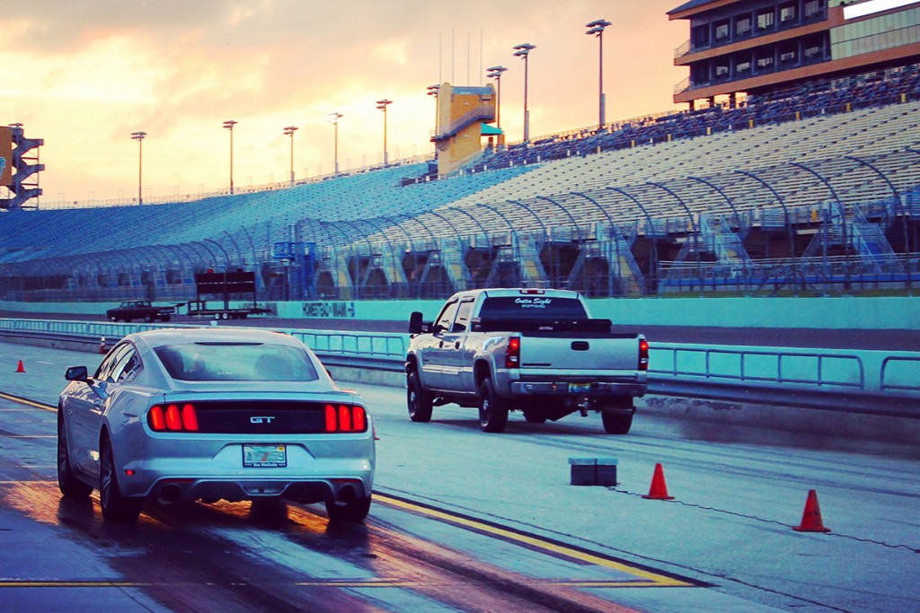 Fast Lane Fridays, hosted by Miami-Homestead Speedway, is a six-hour long drag racing event that occurs on a monthly basis. Racing enthusiasts can pay $20 to legally race on an eighth of a mile long drag strip. Photo Courtesy Homestead-Miami Speedway