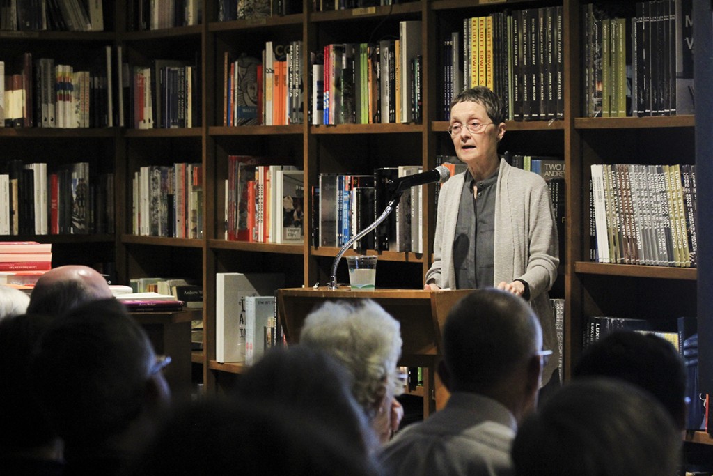 Historian Dr. Mary Lindemann talks about her new book "The Merchant Republics: Amsterdam, Antwerp, and Hamburg" at Books and Books Wednesday night. "The Merchant Republics" is the sixth book she has published. Victoria McKaba // Assistant Photo Editor