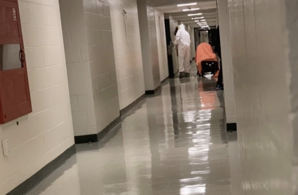 Men in hazmat suits were spotted removing a student from Pearson floor 5 on Friday, March 6 at around 8:30 p.m.