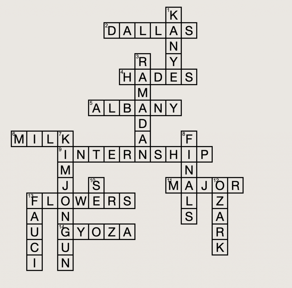 Crossword by Assistant News Editor Noor Khaled