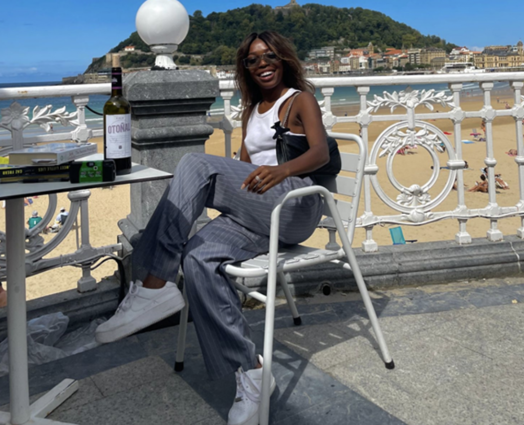Senior McKenzie Stoute relaxes after a road trip from Madrid to San Sebastián in September.