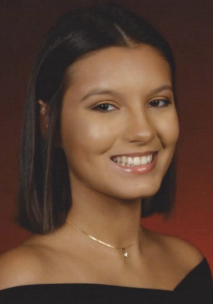 Ivette Acosta, a sophomore at UM majoring in biology, is spending her semester giving back to her alma mater, Immaculata-LaSalle High School in Miami, where she graduated as class valedictorian in 2020.