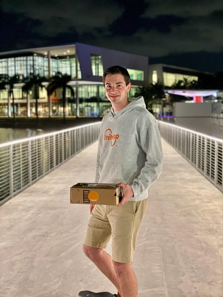 University of Miami Sophomore, Kyle Levy, founded UniHop, an on-campus delivery service, in 2020.