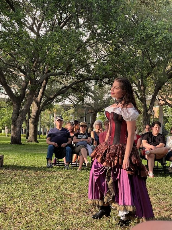 Luciana Ragolia portrays Titania in Shakespeare's 'A Midsummer Night's Dream' outside Lakeside Village on March 31.