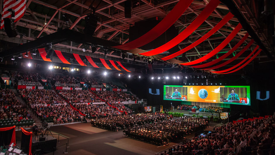 The Watsco Center pictured during 2019 Spring Graduation.