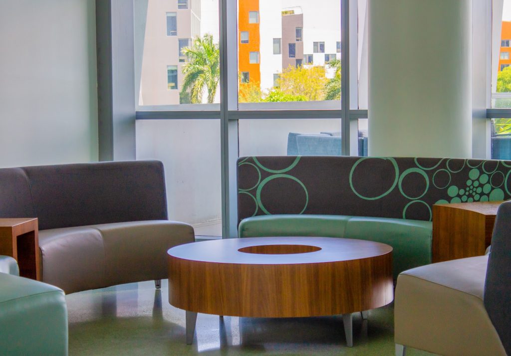 Couches and tables available for use on the third floor of the Shalala Student Center on July 9, 2022.