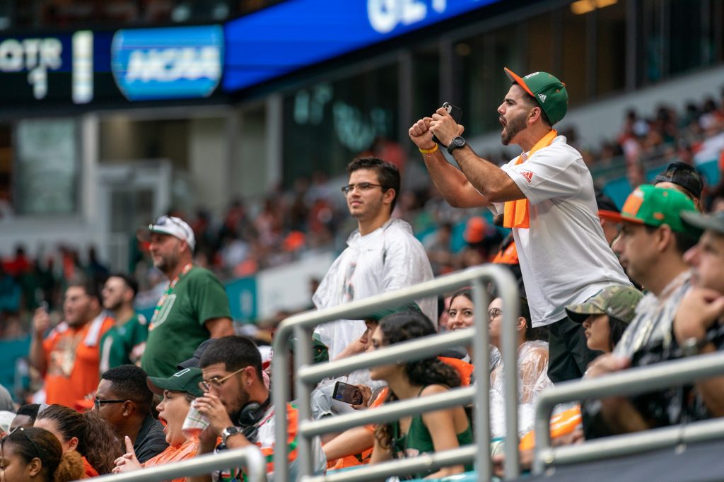 Canes fans make their disapproval heard during the first quarter of Miami’s game versus Middle Tennessee State at Hard Rock Stadium on Sept. 24, 2022.