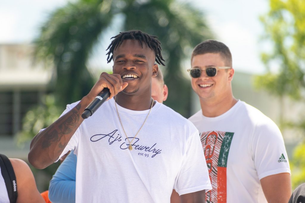 Category 5 brought out some of the most anticipated players of the season to their first pep-rally of the Fall 2022 semester, including wide reciever Key'Shawn Smith and tight end Will Mallory.