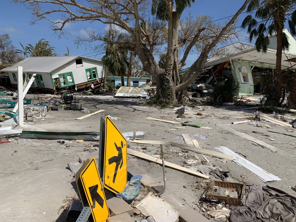 A street left destroyed in Southwest Florida after Hurricane Ian blew through.