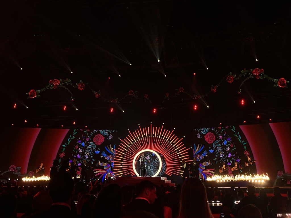 Christina Aguilera performs “La Reina” before receiving The Spirit of Hope Award.