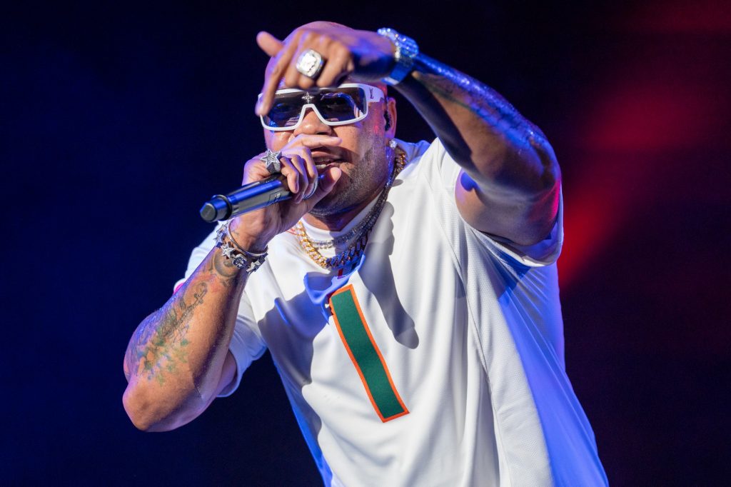 Rapper Flo Rida performs at the Hurricane Productions Homecoming Concert in the Watsco Center on Nov. 3, 2022.
