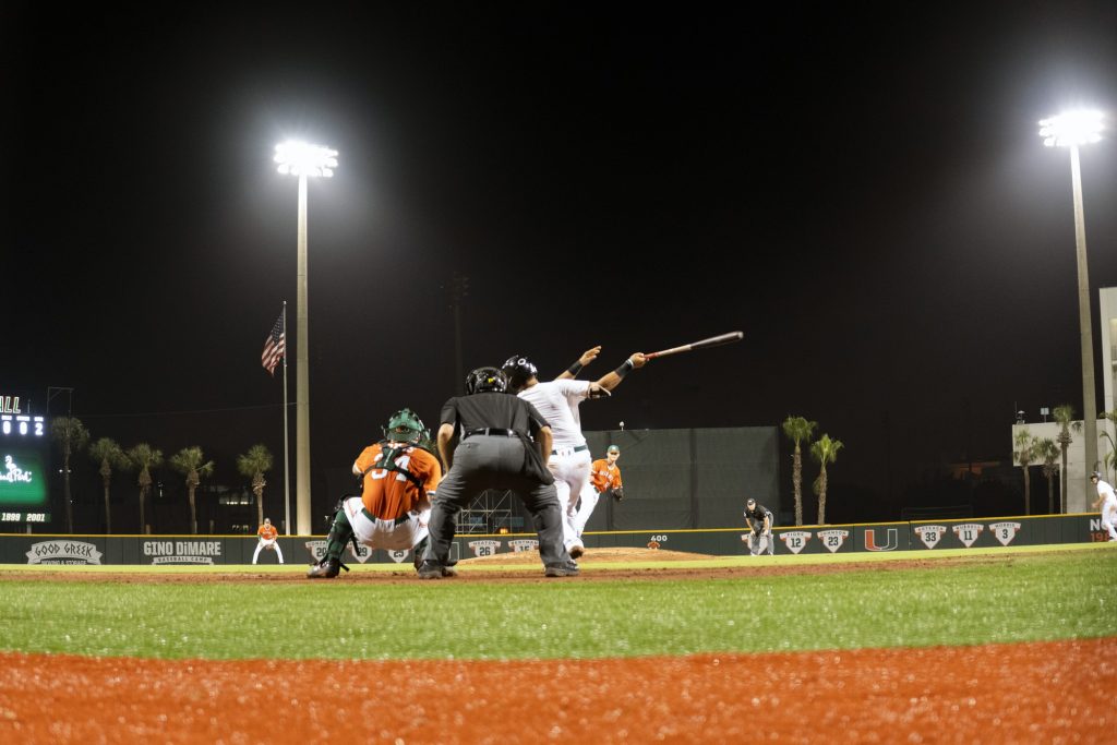 The Alumni strike out in the last play of the Alumni Game on Feb. 11 at Mark Light Field.