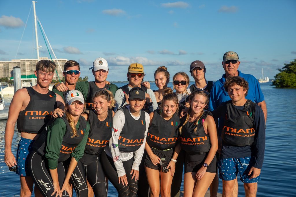 The University of Miami’s club sailing team in December 2022.